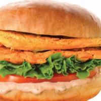 Chicken Burger · All-natural. Chicken breast, lettuce, tomato, onion, pickles, and our house-made signature s...