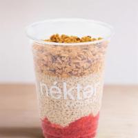 Pb&J Chia Parfait Made To Order · A new spin on your favorite flavor combination with housemade peanut butter chia pudding, pe...