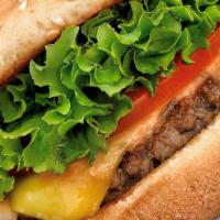The Straight Up Single · Favorite. 1/8 lb. 100% plant-based patty, cheese, lettuce, tomato, onions, pickles and house...