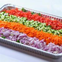 House Salad · romaine & iceberg mix with tomatoes, red onions, carrots & cucumbers