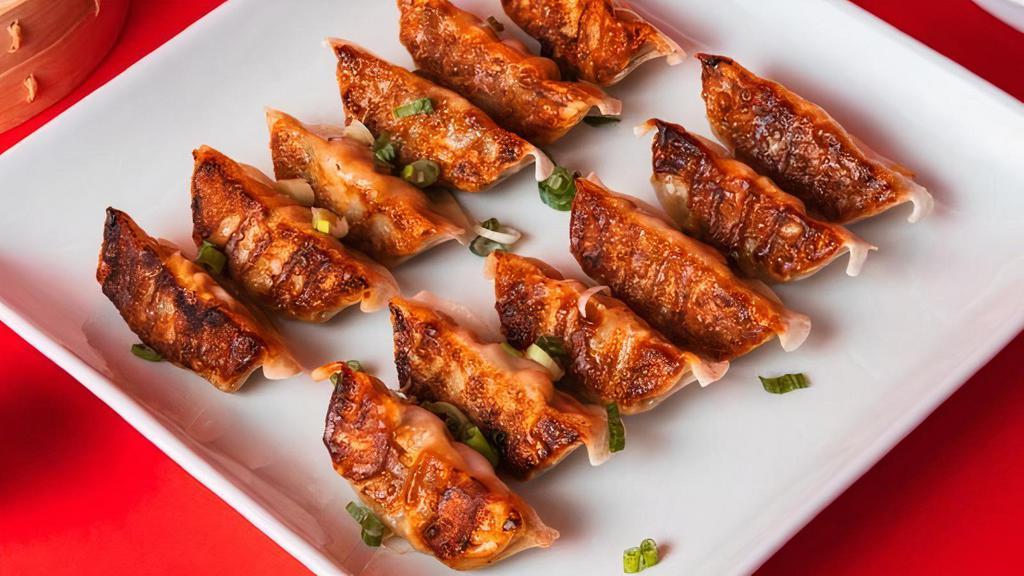 12 Pack Potstickers · Pan-Seared with your choice of filling between Ginger Chicken and Green Vegetable.