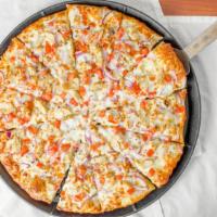 Garlic Ranch Chicken · Seasoned grilled sliced chicken breast, chopped garlic, diced tomatoes, red onions, fresh or...