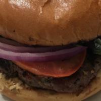 Grass Fed Beef Burger · Fresh lettuce, tomato, and onion with our special house sauce.