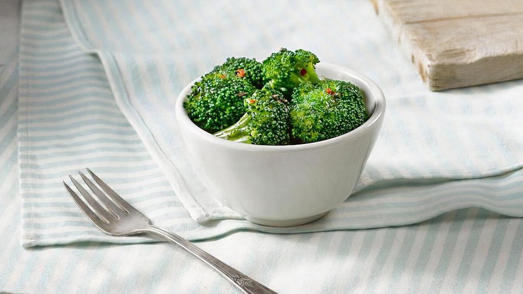 Broccoli · Fresh Broccoli steamed and tossed in a savory seasoning..