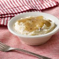 Mashed Potatoes With Brown Gravy · Creamy Mashed Potatoes with Brown Gravy.