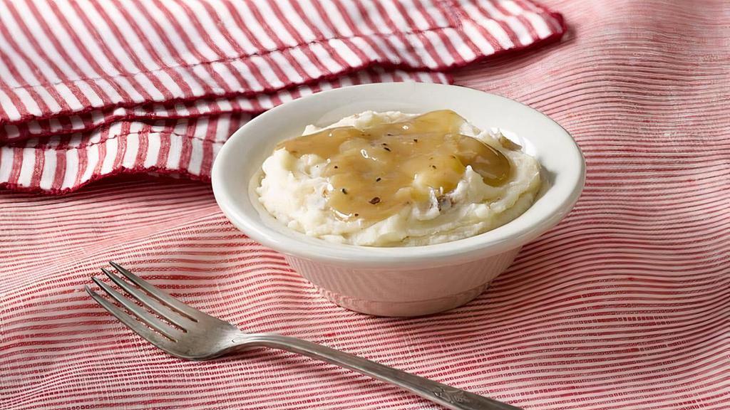 Mashed Potatoes With Brown Gravy · Creamy Mashed Potatoes with Brown Gravy.
