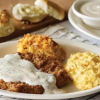 Grandpa'S Country Fried Breakfast® · Two farm fresh eggs* with grits and your choice of Fried Apples or Hashbrown Casserole (400/...