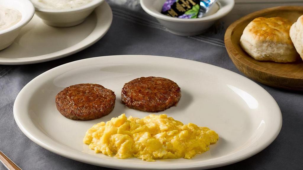 Smokehouse Breakfast · Starts with two farm fresh eggs* and grits. Plus Turkey Sausage, Thick-Sliced Bacon or Smoked Sausage Patties (110-240 cal). Comes with Buttermilk Biscuits (160 cal each) and Sawmill Gravy (160 cal)..
