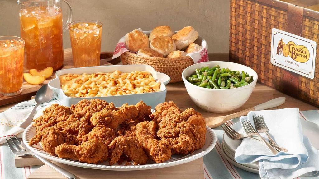 Southern Fried Chicken Family Meal Basket · Bring home our hand-breaded, crispy, juicy Southern Fried Chicken to share. Our complete meal to-go includes Southern Fried Chicken and ten Buttermilk Biscuits, plus your choice of two Country Sides.