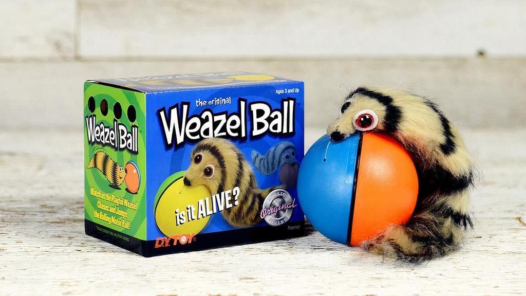 Weazel Ball · Is it alive? The playful weazel chases and jumps the rolling motorball. The Weazel Ball® is a fun surprise for all ages and is sure to bring hours of enjoyment. Requires 1 AA Battery, not included. Approximately 12