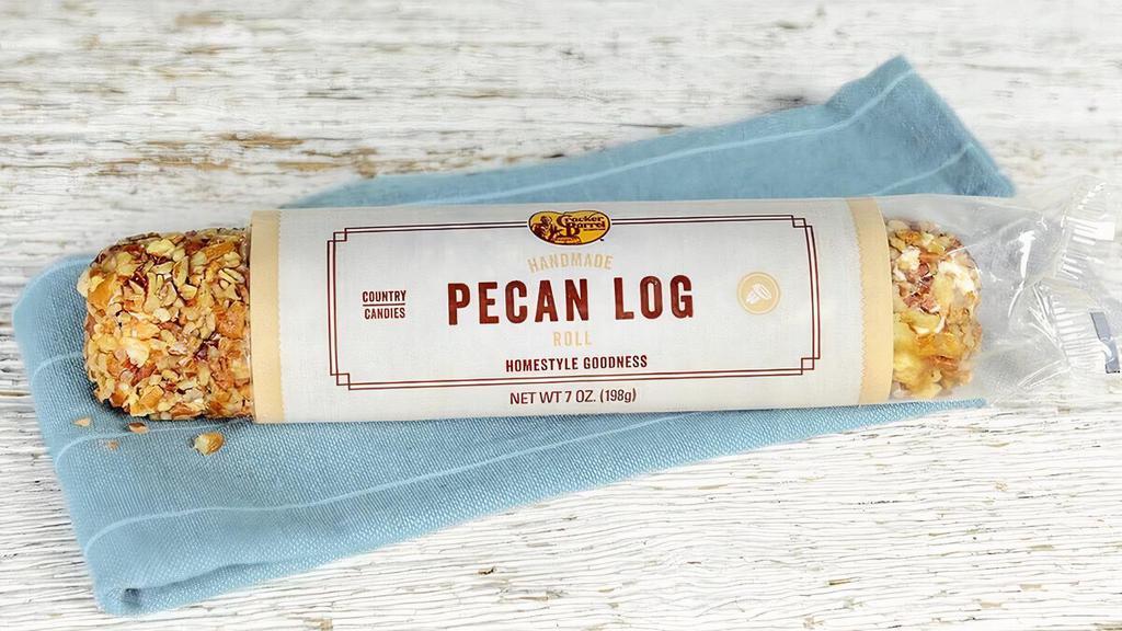 Pecan Log - 7Oz. · An old-fashioned tradition. Our Pecan Logs are a handmade creation of rich nougat, dipped in creamy caramel, then hand-rolled in fresh chopped pecans. Great as a snack or slice a few to serve to guests.