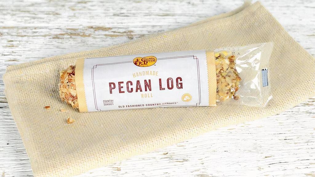 Pecan Log - 3Oz. · An old-fashioned tradition. Our Pecan Logs are a handmade creation of rich nougat, dipped in creamy caramel, then hand-rolled in fresh chopped pecans. This 3-oz. size is perfect for an afternoon snack!