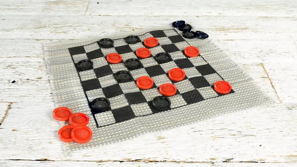 Cracker Barrel Mini Travel Checker Rug · What a great way to have fun! Just roll up your checkers in this 12” square game rug and you’re ready to take your game almost anywhere!