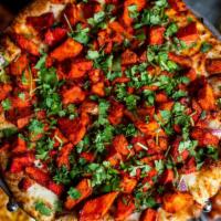 Chicken Tikka Masala-Small · White Sauce, Cheese, Diced Tomatoes, Red Onions, Chicken Tikka, Green Onions and Fresh Cilan...
