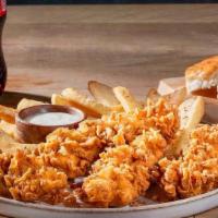 Hand-Breaded Fried Chicken Tenders Combo · Four crispy tenders served with your choice of side, dipping sauce, and Buttermilk Biscuit. ...
