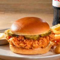 Homestyle Chicken Sandwich Combo · Our hand-breaded Homestyle Fried Chicken on a brioche bun with pickles. Comes with fries and...