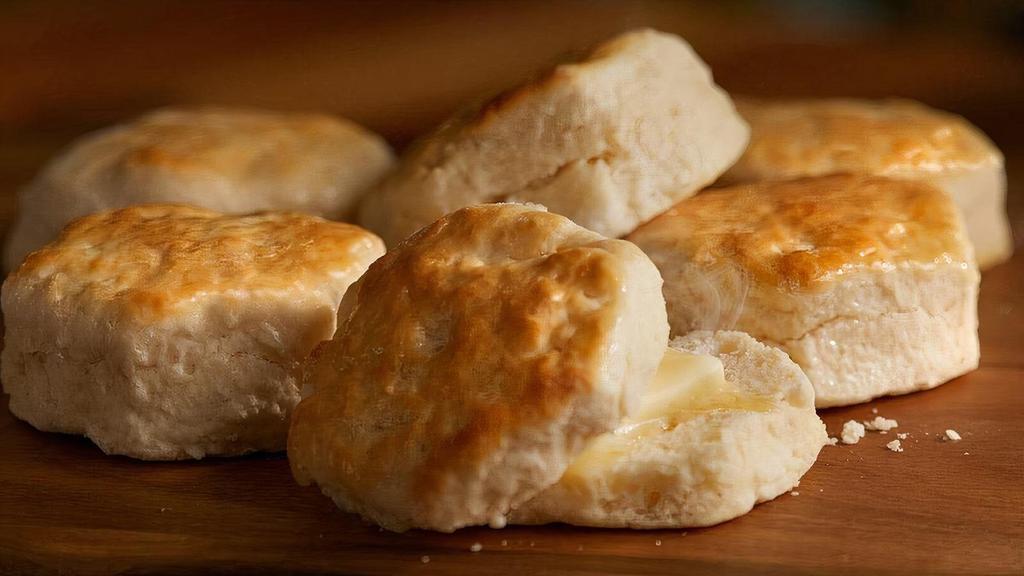 Buttermilk Biscuits · Six hand rolled Buttermilk Biscuits with butter. .