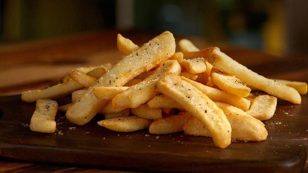 Steak Fries (Large) · Thick cut, golden fried steak fries seasoned with garlic salt. .