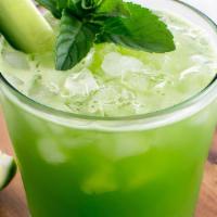 Cucumber Mint Juice  · Made from the freshest mints, cucumbers, green apples, and a splash of lime. Served with a s...