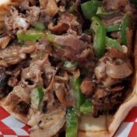 Philly Gyro · Gyro or Chicken, Pita, Grilled Onions, Mushrooms, Bell Peppers, Cheese, Ranch, Badmash Sauce