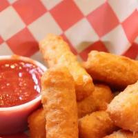 Mozzarella Sticks · Served with Pizza Sauce