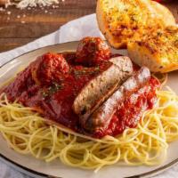 Spaghetti · With your choice of: meatballs, Italian sausage, meat sauce.
