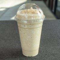 House Protein Shake · Milk, a whopping scoop of protein, peanut butter, and banana. Forty-one grams of protein.