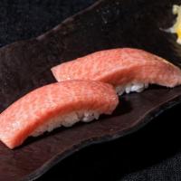 O-Toro- Fatty Tuna · One sliced Fatty Tuna served on top of sushi rice