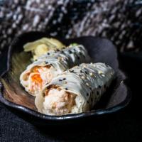 Baked Crab Handroll · Katsuya's Dynamite Baked Snow Crab, Wrapped in Soy Paper