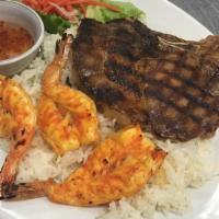 R1- Grilled Maple Glazed Pork Chops With Steamed Jasmine Rice / Com Suon Nuong · 