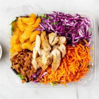 Asian Chicken · Grilled chicken, mixed greens, red cabbage, grated carrots, mandarin oranges, wonton noodles...
