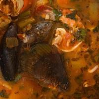 Cioppino Dinner · Seafood. Seafood stew shrimp, lobster, clams, scallops, mussels, calamari, white fish, crab ...
