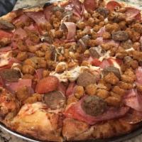 Meat Lovers Pizza · Meat. Pepperoni, sausage, Canadian bacon, salami and meatballs.