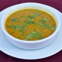 Vegetarian Soup · Vegan, gluten-free. Mixed vegetables and lentils with ginger, chili, tomato, and cilantro.