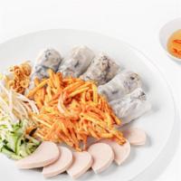 Pork & Mushrooms Roll Set · Pork & mushroom rolls, Vietnamese ham, & shrimp & sweet potato fritter