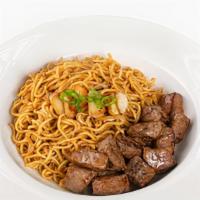 Mi Xao - Steak · Garlic noodles with garlic seasoned Filet Mignon steak