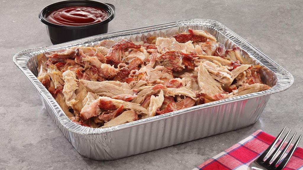 Smoked Pulled Pork  · Pork shoulder seasoned and slow-smoked on-site with hickory wood for tender pull-apart goodness. Priced by the pound.