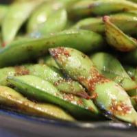 Spicy Edamame  · stir fried with garlic, soy sauce and mixed pepper