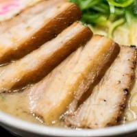 Tonkotsu (Plain) · Comes with egg noodles, pork broth, pork chashu, a seasoned egg, bean sprouts, green onions ...