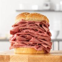 Roast Beef Half Pound · A half pound of thinly sliced roast beef on a toasted sesame seed bun. Visit arbys.com for n...