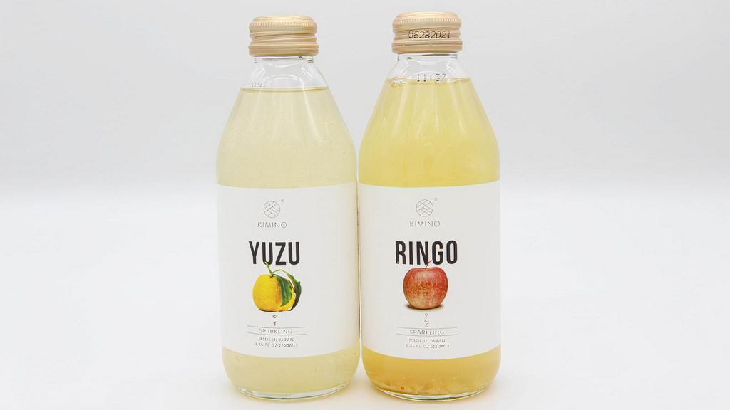 Kimino Sparkling Juice · Each sparkling drink contains fruit, Japanese mountain water and organic cane sugar. A product of integrity made with simple ingredients that tastes great. Made in Japan (8.25 fl oz).