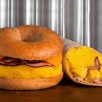 Ham Egg & Cheese Sandwich · Ham, egg, and cheese sandwich.