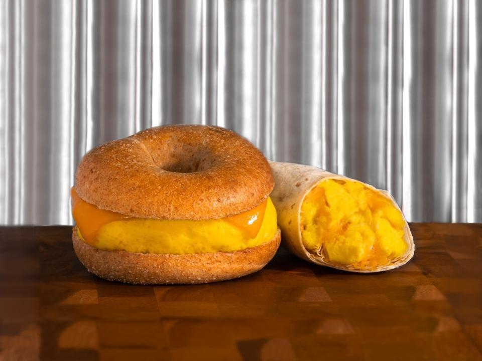 Egg & Cheese Sandwich · Egg and cheese breakfast sandwich with cheddar cheese, served on your choice of bagel