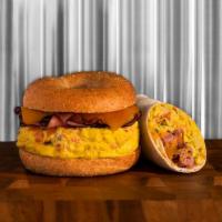 Ranchero Sandwich · Ranchero salsa and egg breakfast sandwich with cheddar cheese on your choice of bagel