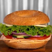 Cold Turkey Breast · Thinly sliced oven roasted turkey breast served with tomato, cucumber, onion, lettuce, jack ...