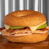 Hot Turkey Avocado · Thinly sliced oven roasted turkey breast served with crispy bacon and fresh avocado slices, ...