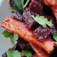 Moroccan Beets & Carrots · Roasted Carrots and Beets with a Sherry, Cumin Vinaigrette