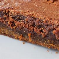 Tahini Coconut  Brownie (Gluten-Free) · Layers of gluten-free tahini cookie, coconut caramel and bittersweet brownie. Contains almon...