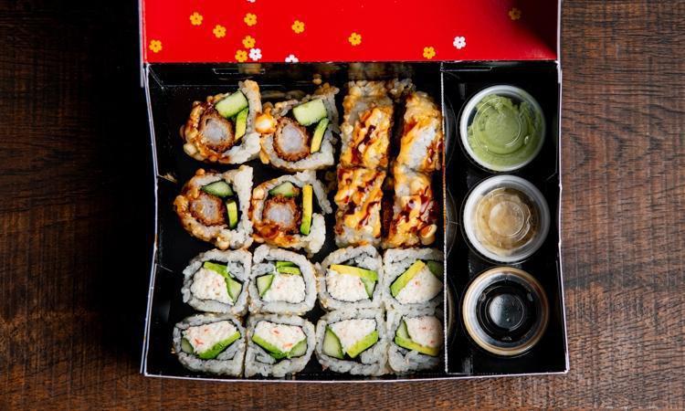 Sushi Roll Set · 1x Shrimp Crunch Roll (8 pc). 1x California Roll (8 pc)