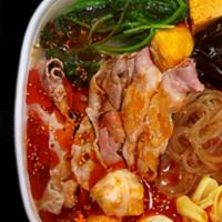 Lamb Combo Free Drink&Side  / 羊肉套餐送饮料主食 · *Spicy Soup Base (mild, medium or hot) - Sliced Lamb Combination with vegetables , 1 side ch...